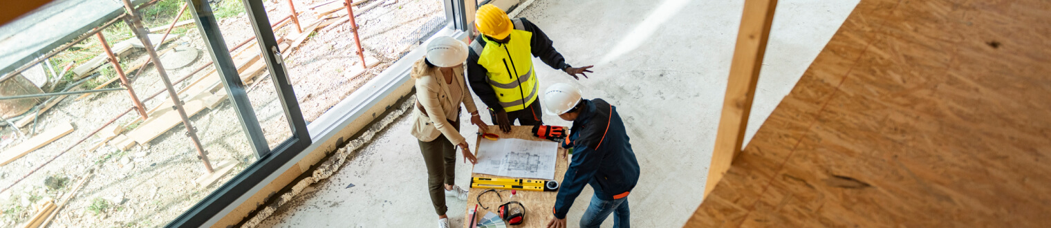 Top-down view of a construction site